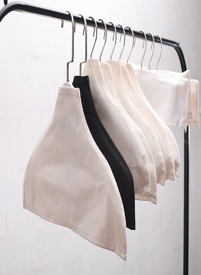 ليزنيرزم 4 قطع من أغطية قماشية مانعة للانزلاق لشماعات الملابس، مصنوعة من القطن والكتان، لدعم الملابس، مناسبة للاستخدام المنزلي أو في متاجر الملابس، 43 × 20 سم، أبيض - Image 4